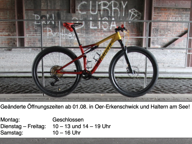 Geänderte Öffnungszeiten ab 01.08. in Oer-Erkenschwick und Haltern am See!