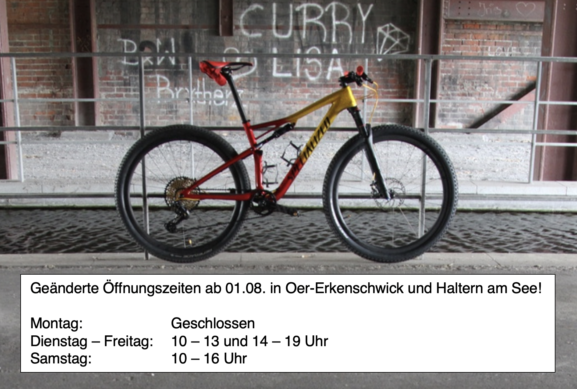 Geänderte Öffnungszeiten ab 01.08. in Oer-Erkenschwick und Haltern am See!